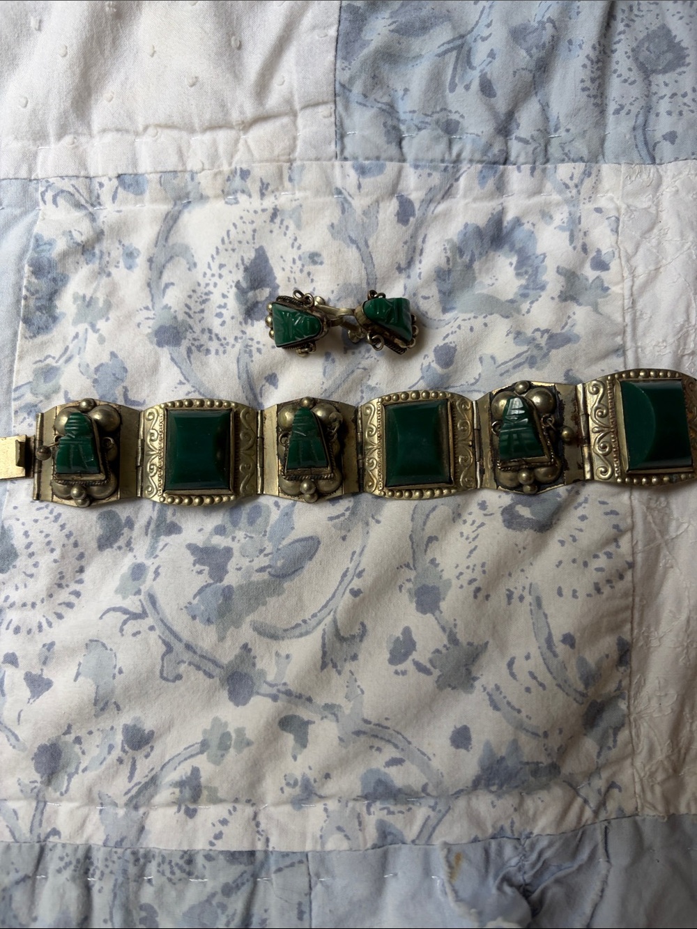 Vintage sterling silver bracelet and earrings